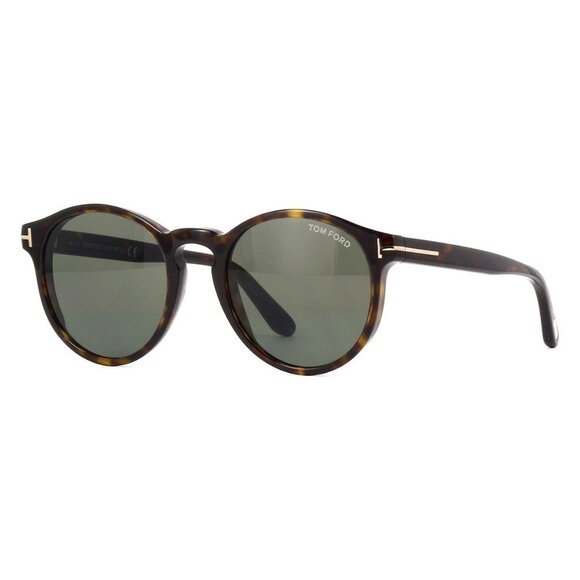 New TOM FORD Ian-02 Havana Round FT0591/S 52N Sunglasses Women - Picture 1 of 4